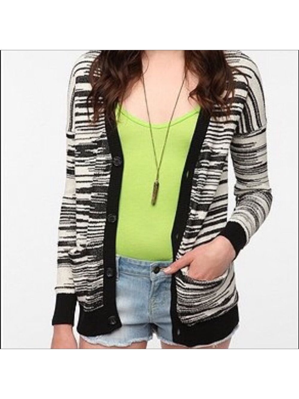 Staring at Stars Urban Outfitters spacedye welt pocket cardigan sweater